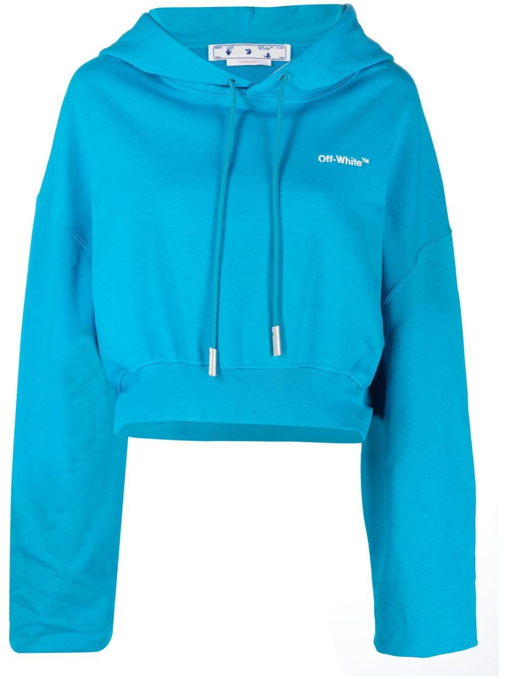 Off White Replica cropped logo-print hoodie