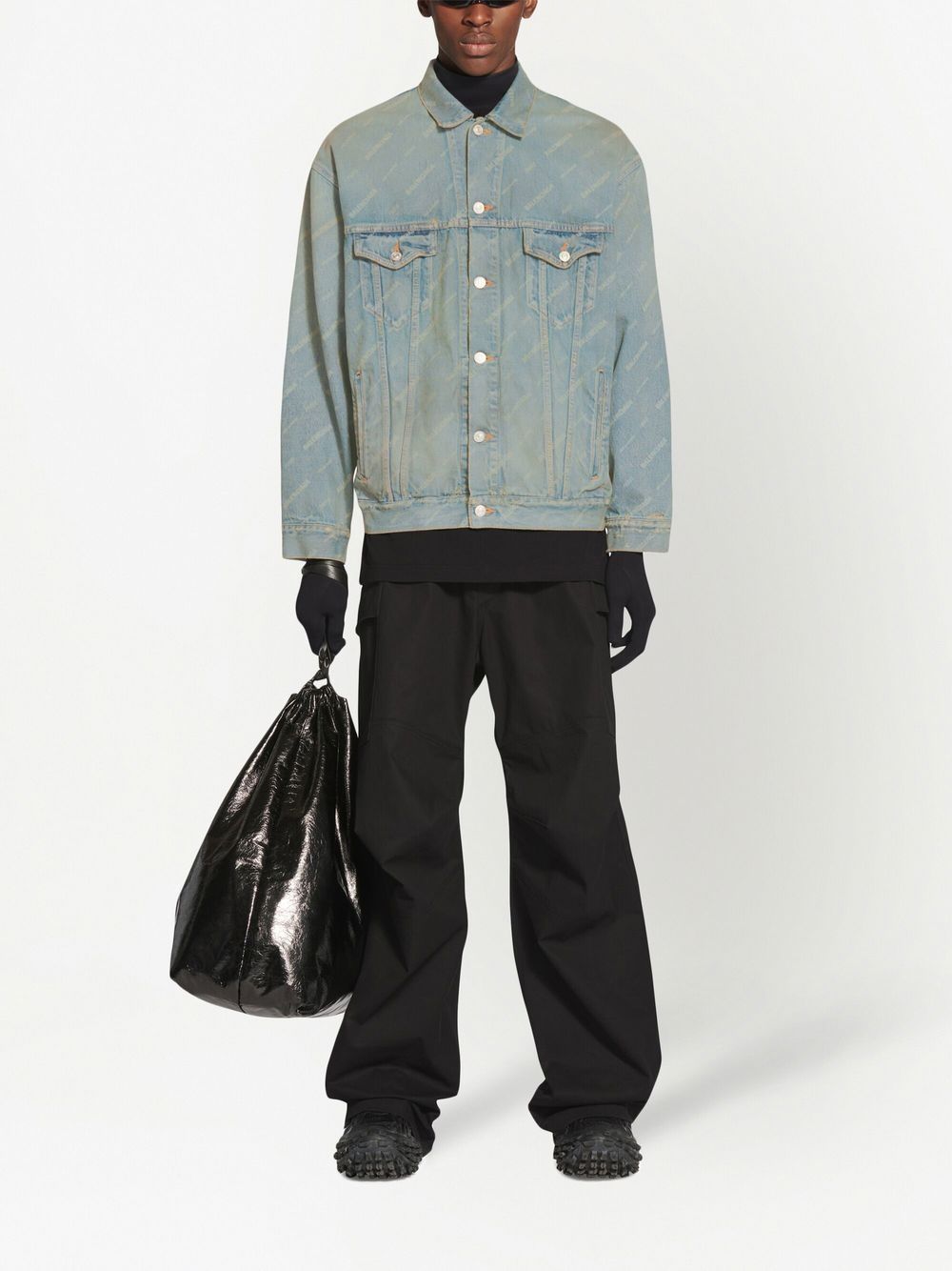 Ba1en*iaga Dupes logo-print oversized denim jacket