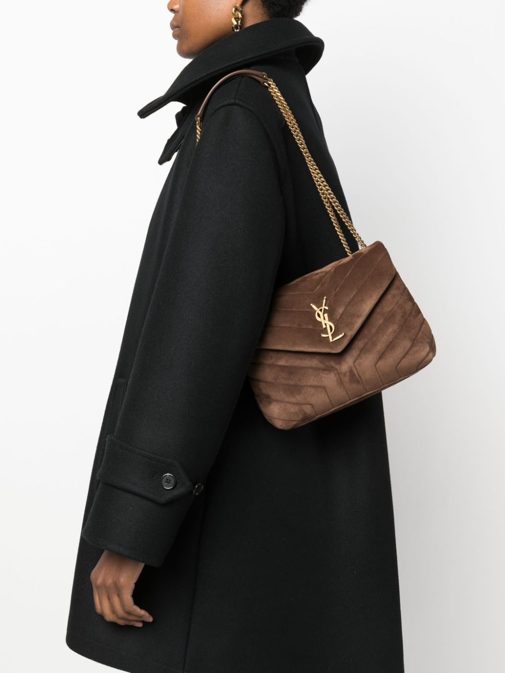 Y51 Replica Sa1nt Lau*nt small Loulou suede shoulder bag
