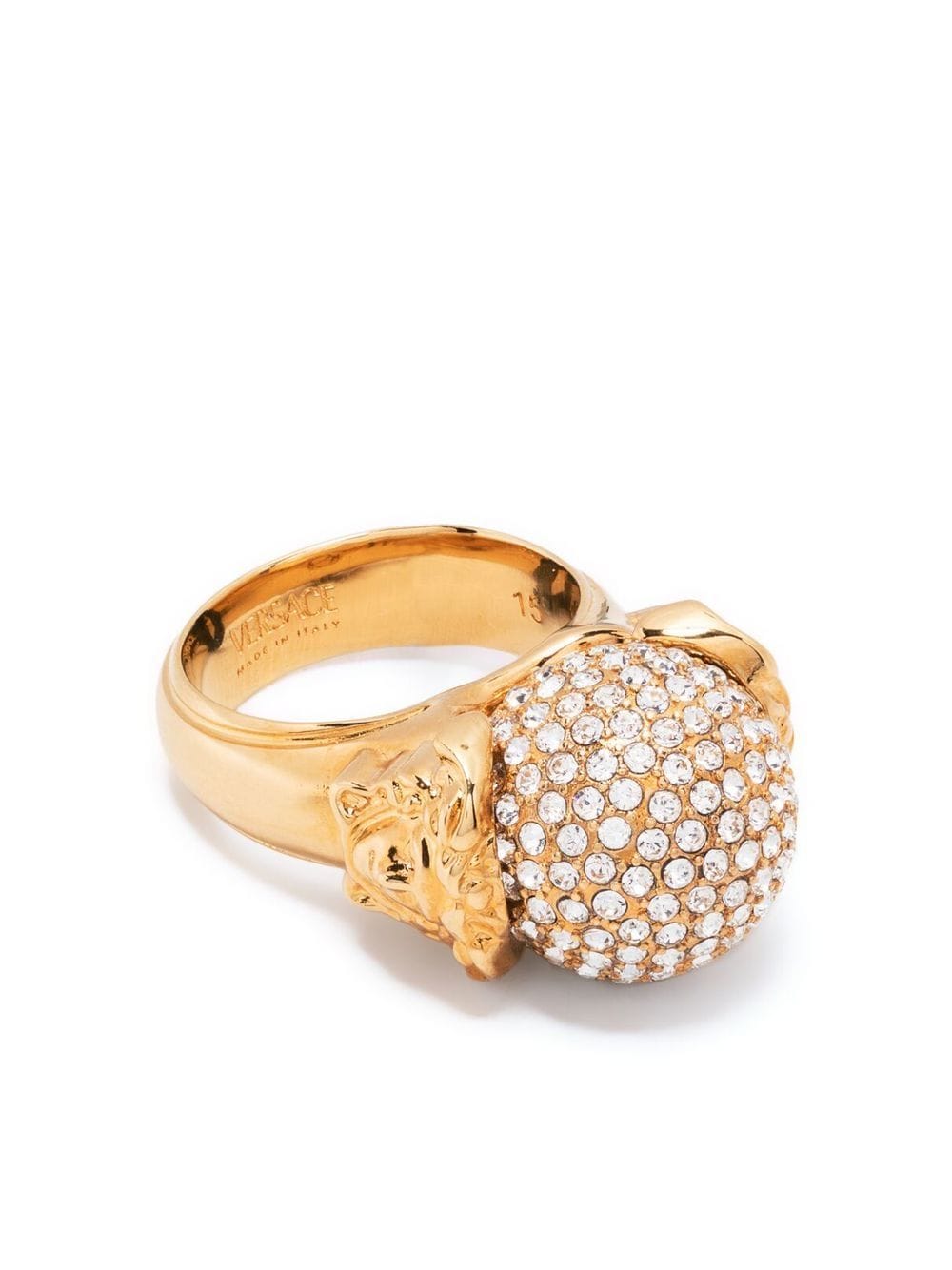 Versace crystal-embellished ring