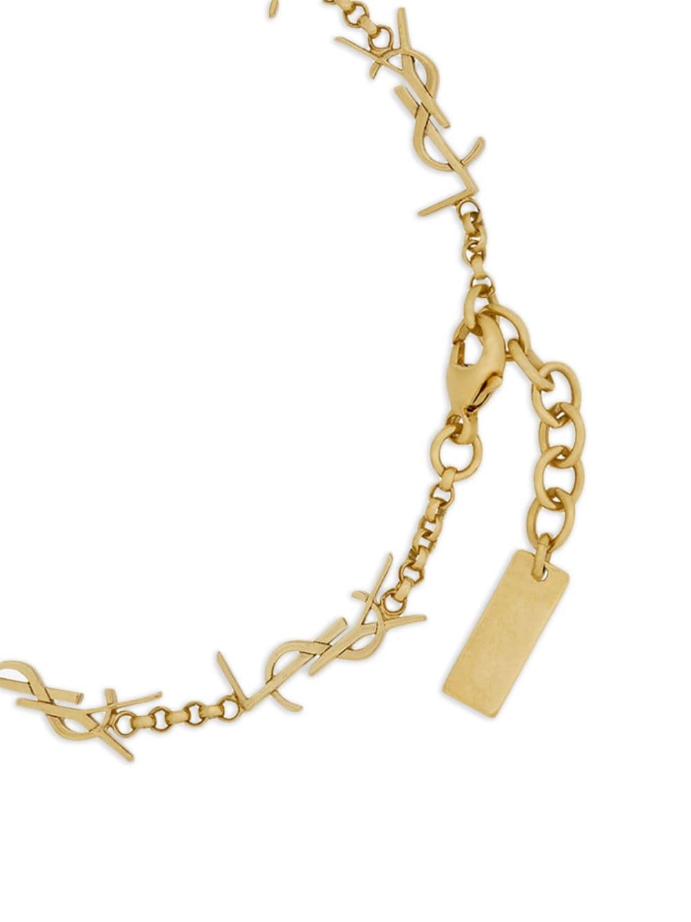 Y51 Replica Sa1nt Lau*nt logo-plaque chain bracelet