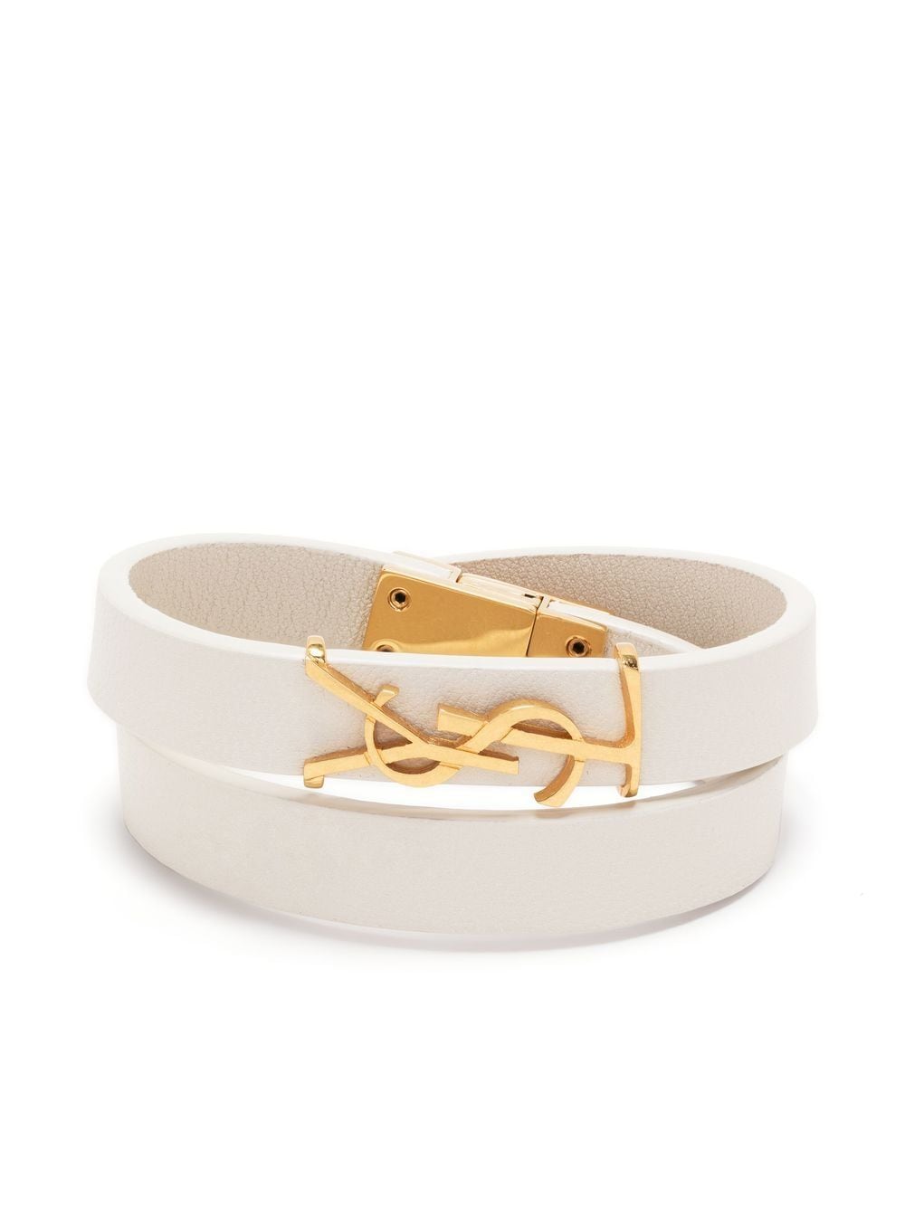 Y51 Replica Sa1nt Lau*nt Y51 logo-plaque leather bracelet