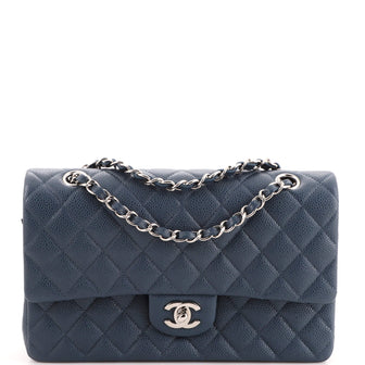Ch**el Classic Double Flap Bag Quilted Caviar Medium