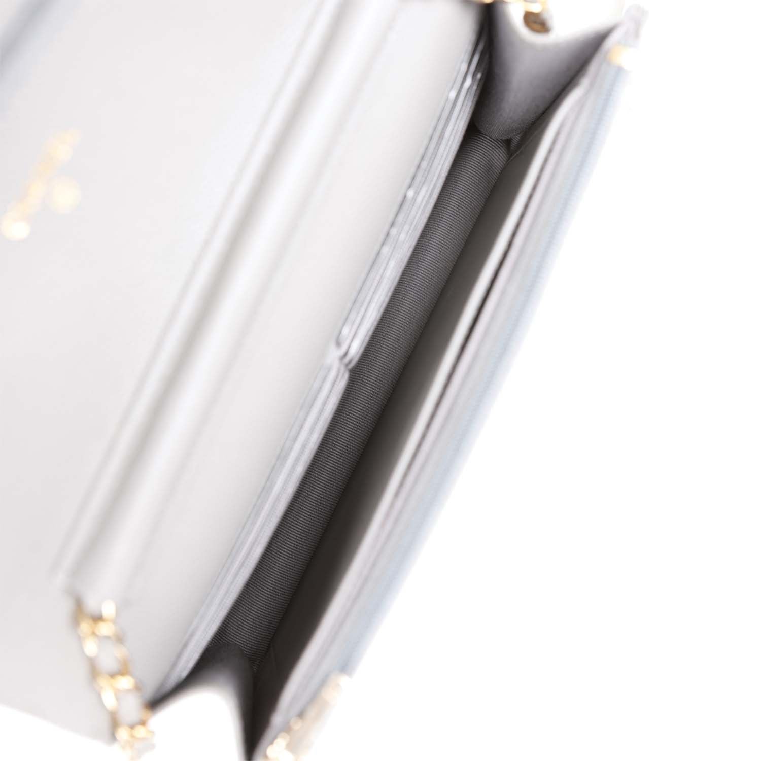 Wallet on Chain WOC Grey Caviar Light Gold Hardware
