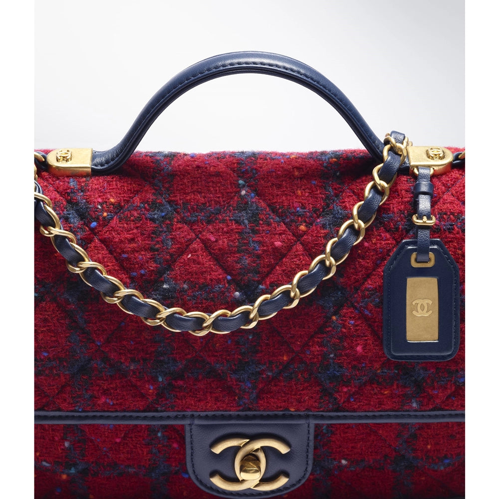 [Ch**el] CLASSY Magazine Small Top Handle Flap Bag