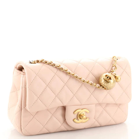 Pearl Crush Flap Bag Quilted Lambskin Mini