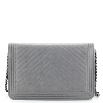 Ch**el Boy Wallet on Chain Chevron Calfskin