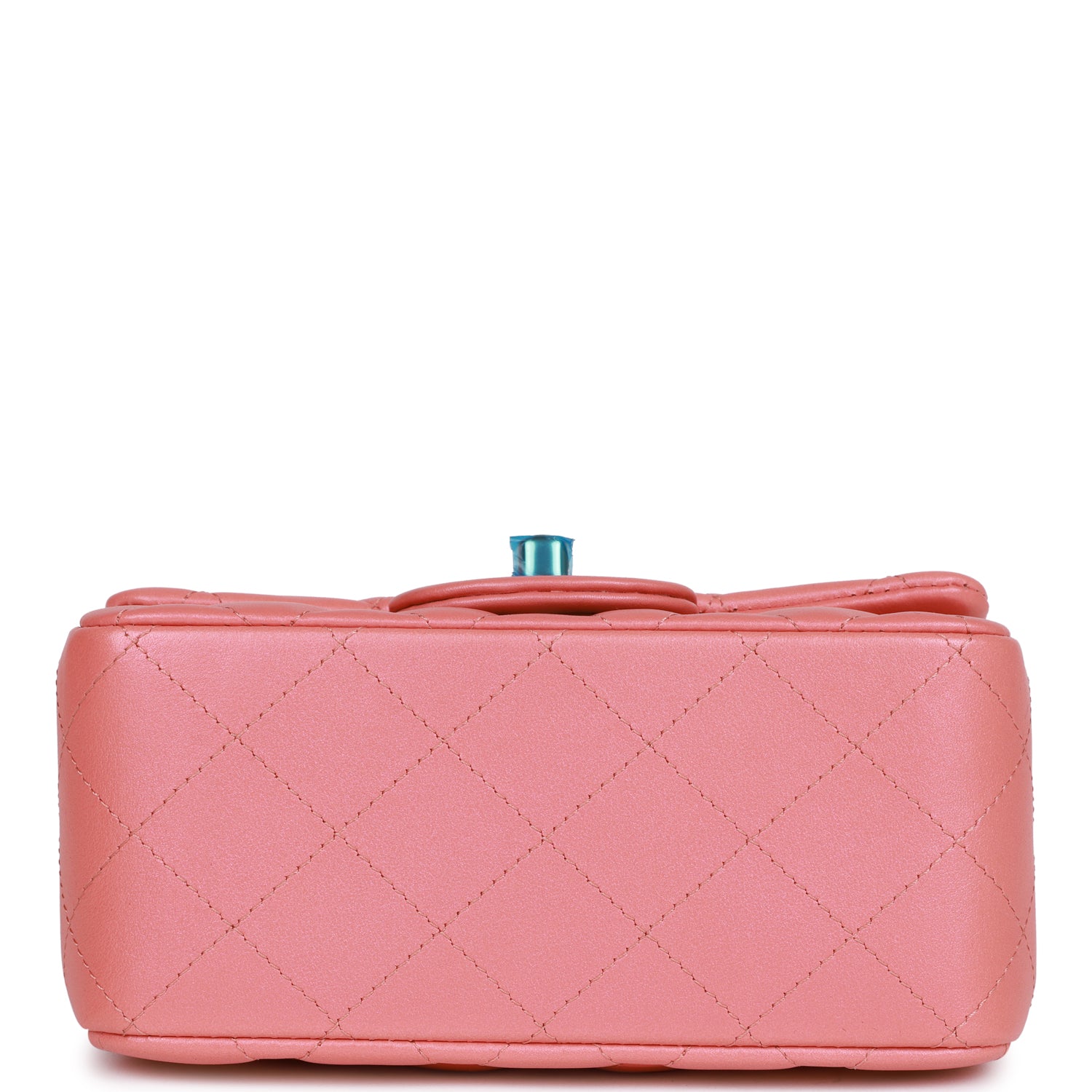 Mini Square Flap Bag Pink Lambskin Light Gold Hardware