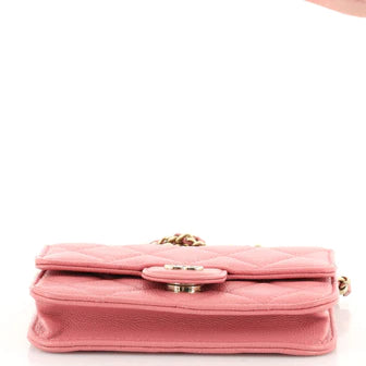 Ch**el Classic Flap Card Holder on Chain Quilted Caviar Mini