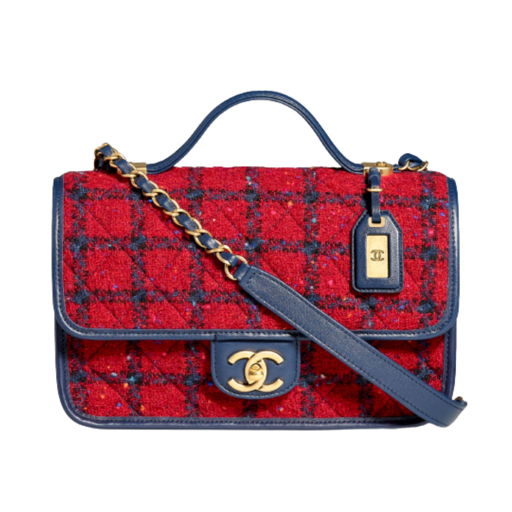 [Ch**el] CLASSY Magazine Small Top Handle Flap Bag