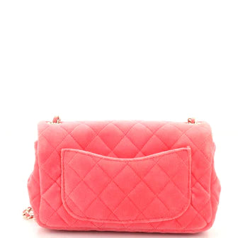 Ch**el Pearl Crush Flap Bag Quilted Velvet with Crystal Detail Mini
