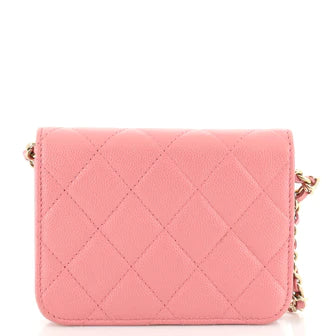 Ch**el Classic Flap Card Holder on Chain Quilted Caviar Mini