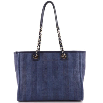 Deauville Tote Striped Raffia Small