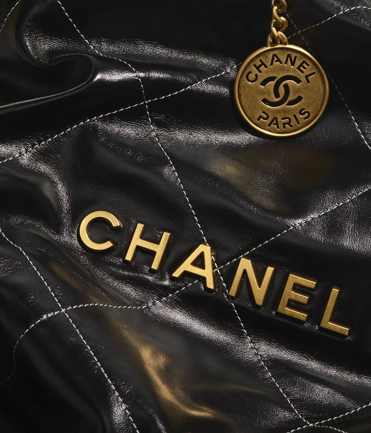 22 HANDBAG -  Black Leather