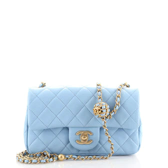 Ch**el Pearl Crush Flap Bag Quilted Lambskin Mini