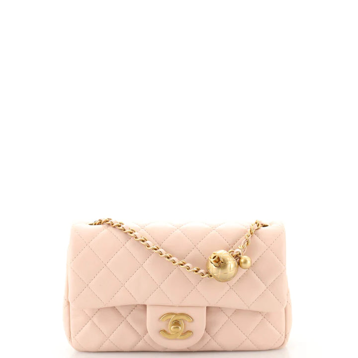 Pearl Crush Flap Bag Quilted Lambskin Mini