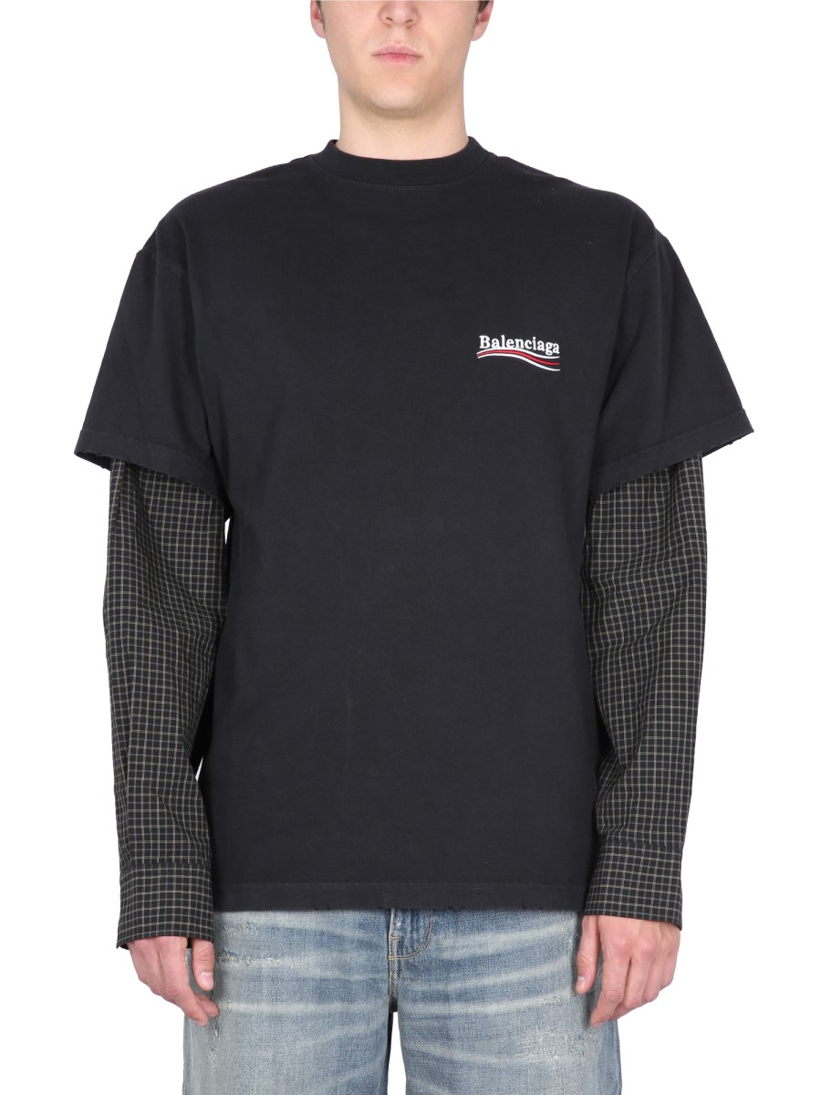 Ba1en*iaga LAYERED POLITICAL CAMPAIGN OVERSIZE T-SHIRT