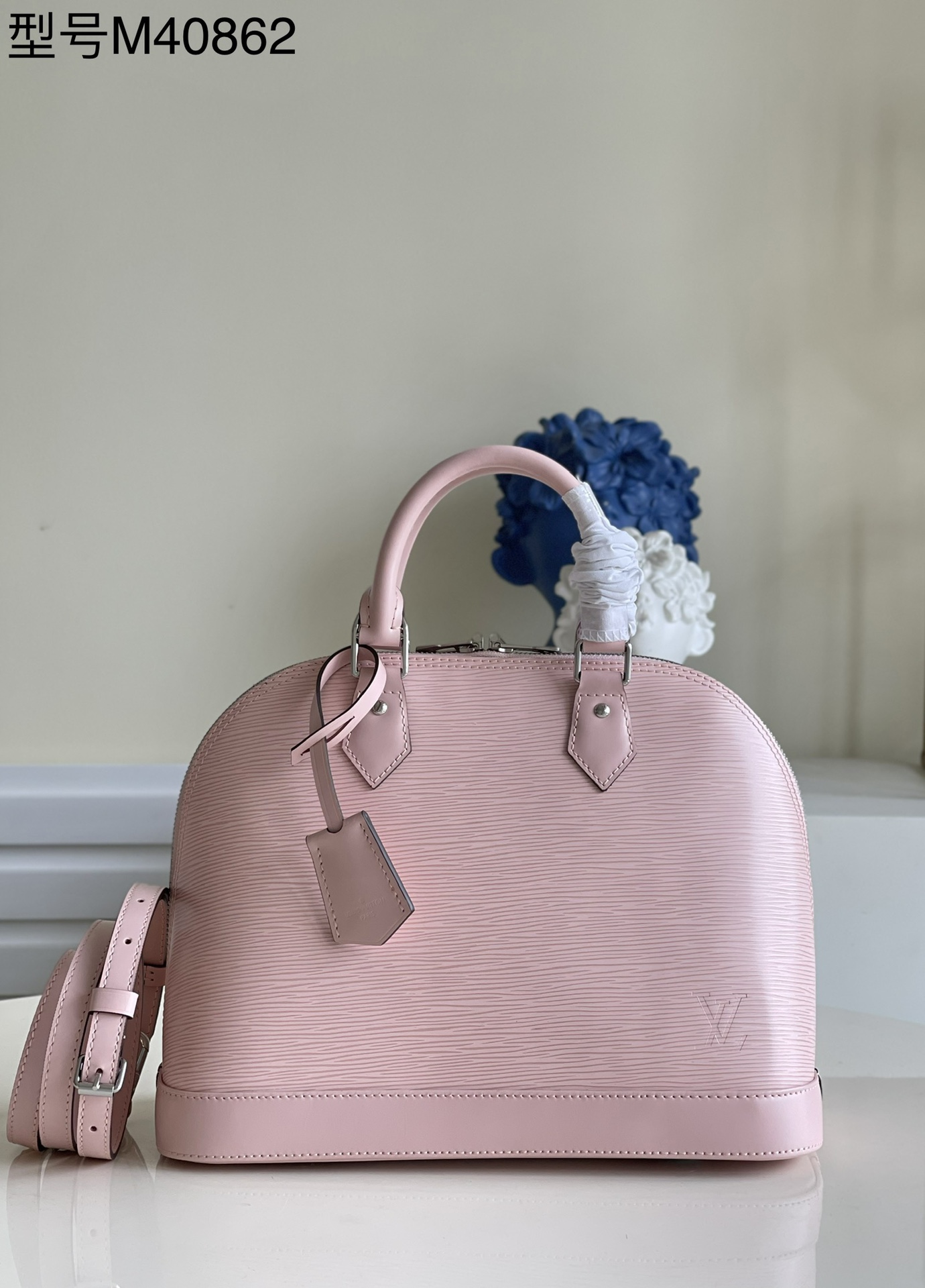 Top original M40862 pink ALMA small handbag rep