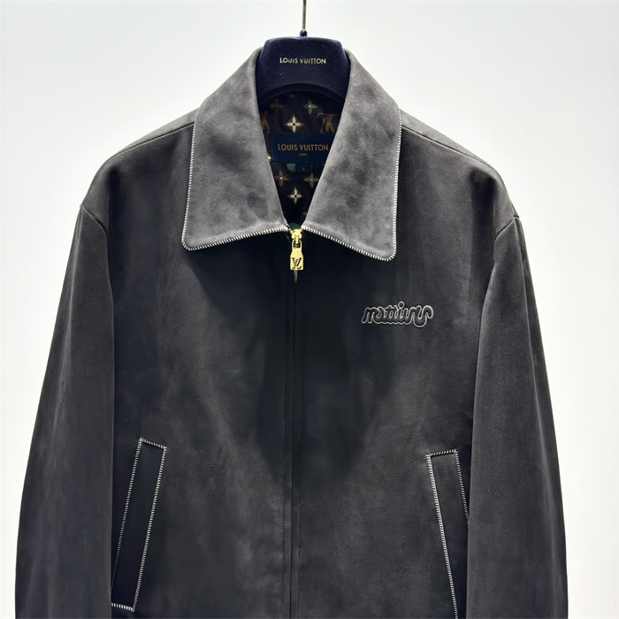 2024fw LV Leather Jacket Top Version