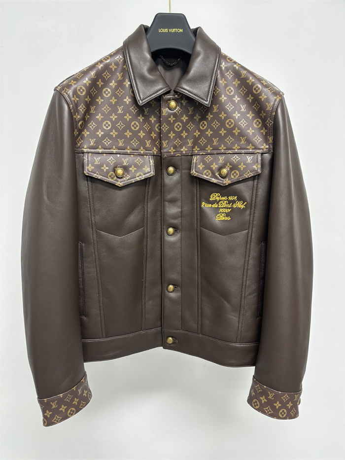 2024fw LV Leather Jacket Top Version