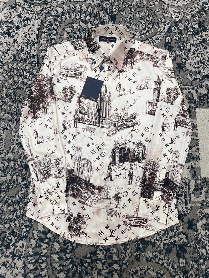2024fw LV Real silk Shirt Top Version