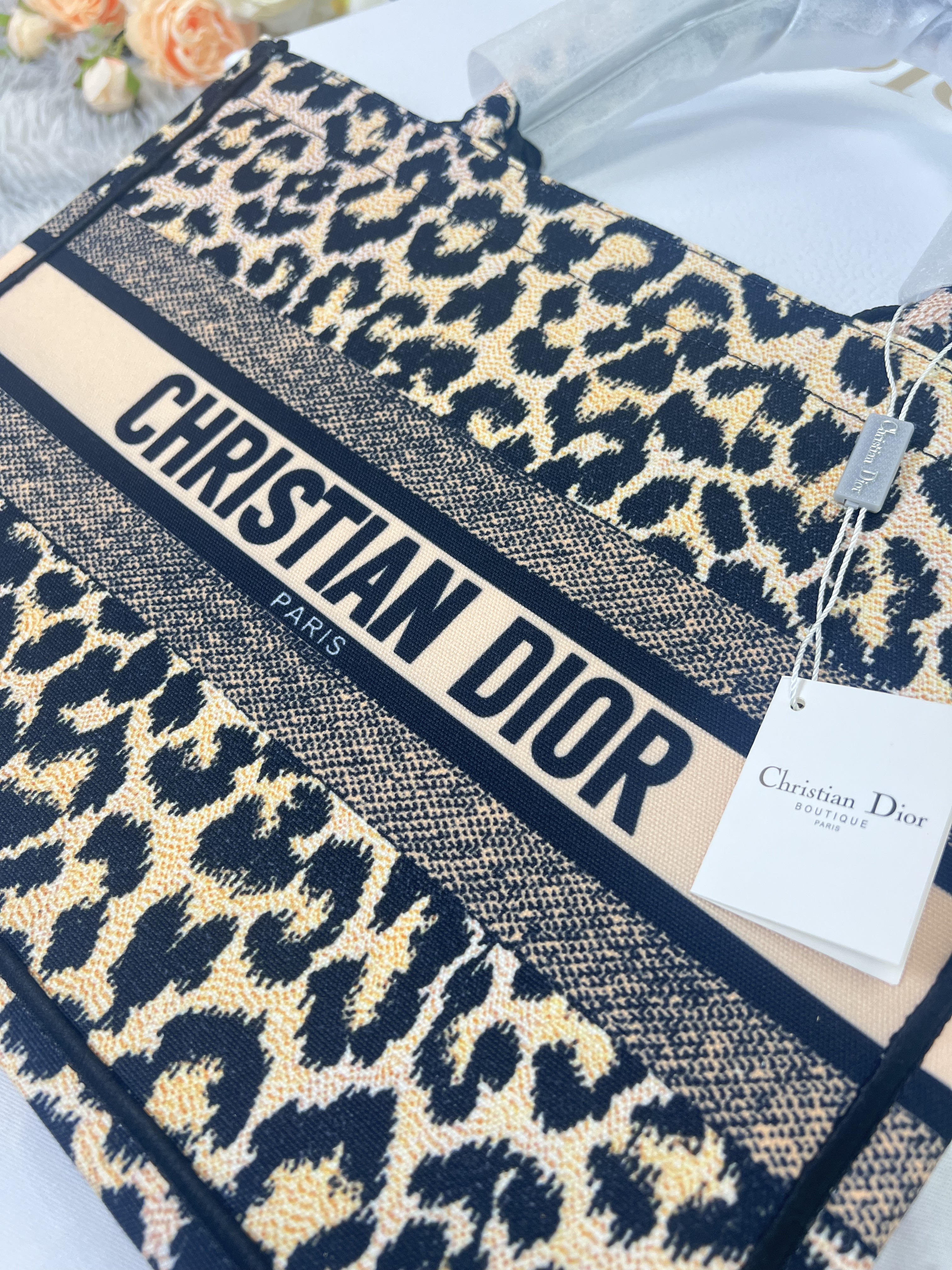 Chr1st1an D10r CD Book Embroidery Replica Tote