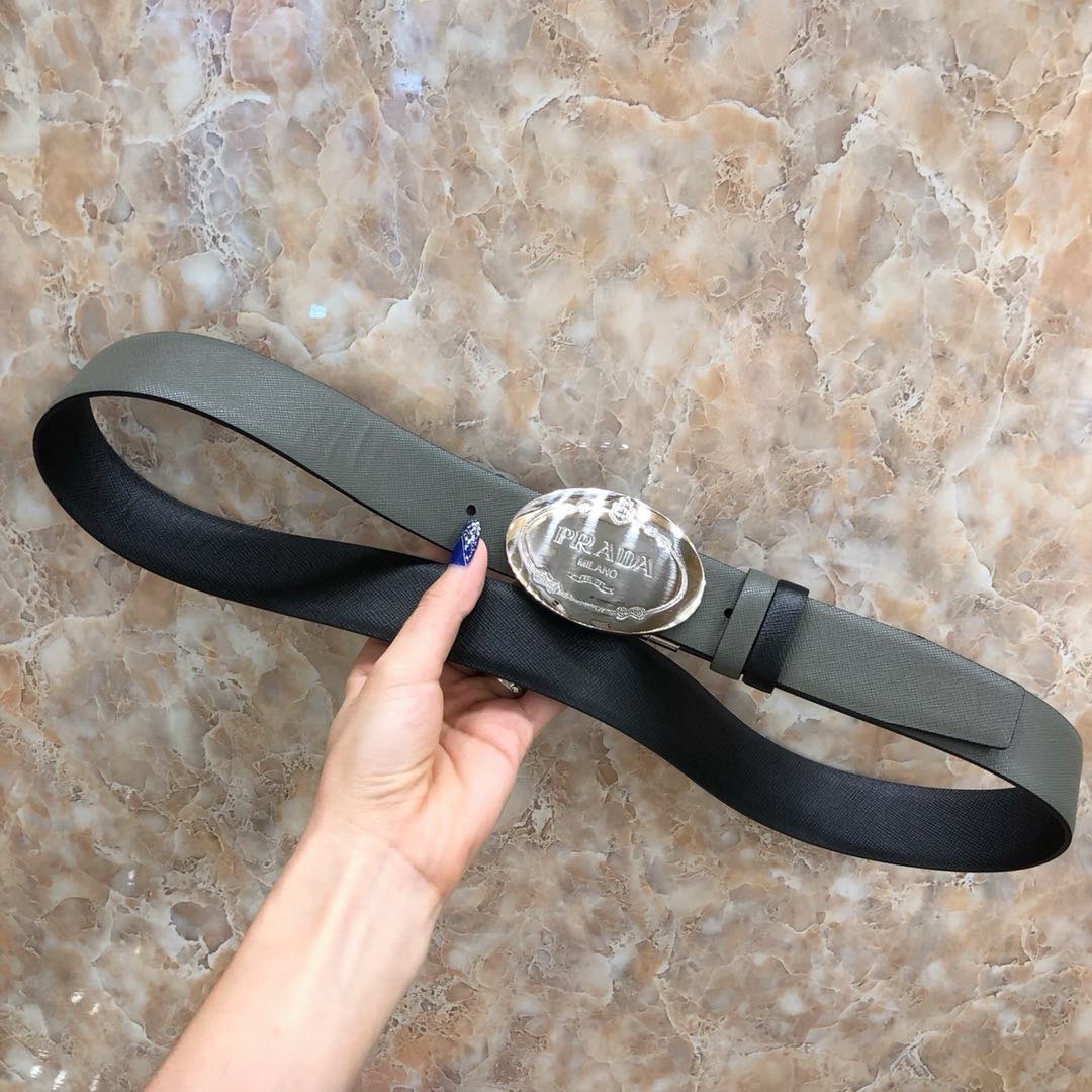 Luxury Reversible Saffiano Leather Belt – Inspired by Pra*a | Premium Quality