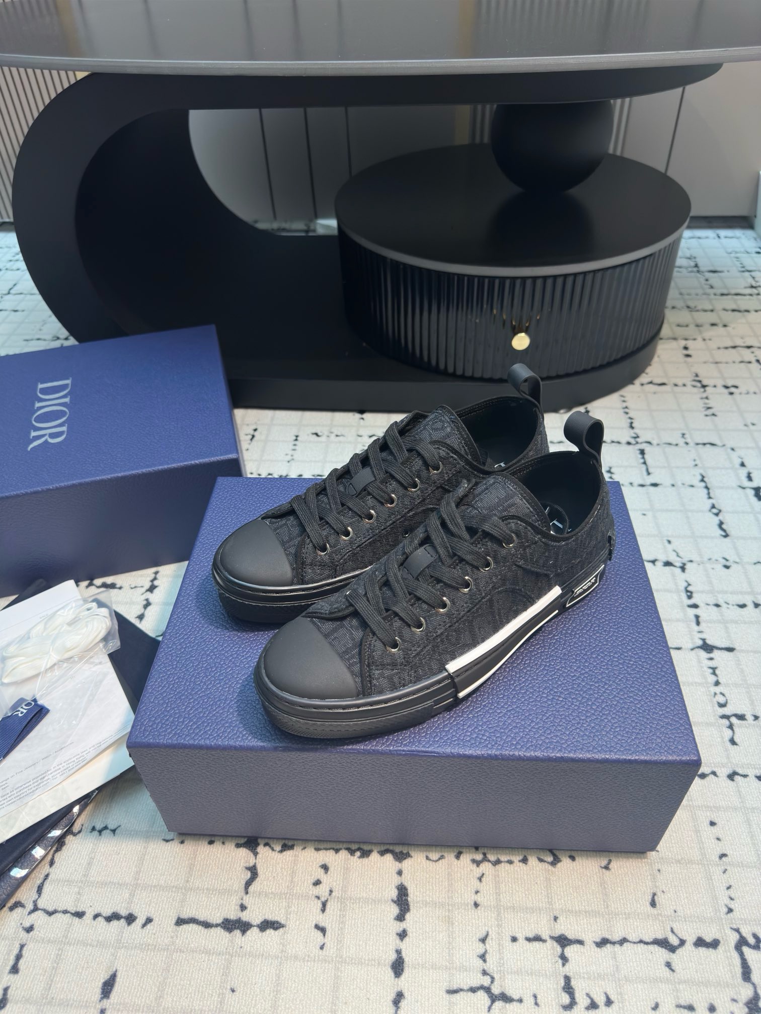 Luxury B23 Canvas Sneakers – Inspired by D10r | Iconic Oblique Embroidery Replica