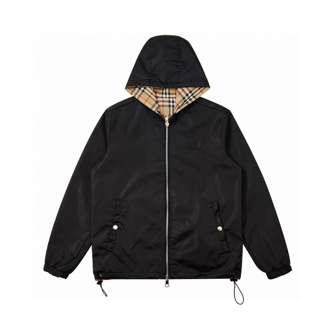 Bv*b*rry Plaid Hooded Jacket rep