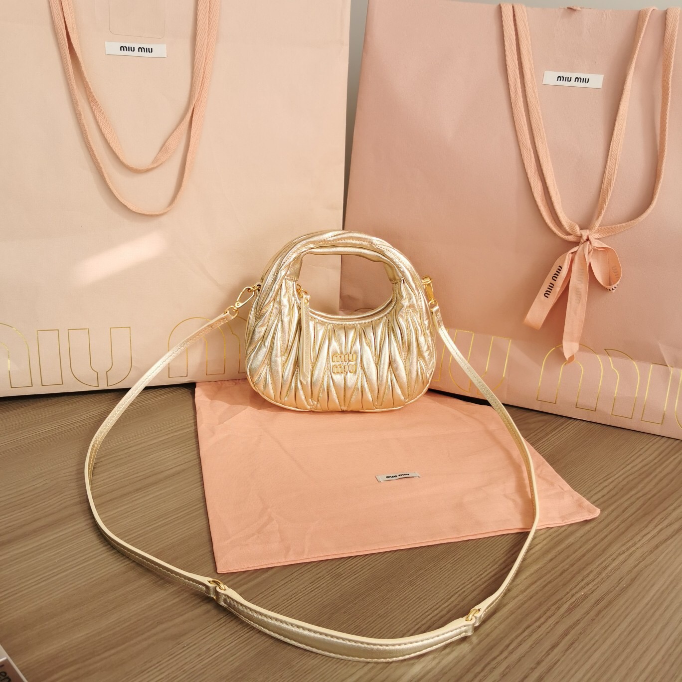 M1um1u new mini MiuWander lambskin handbag