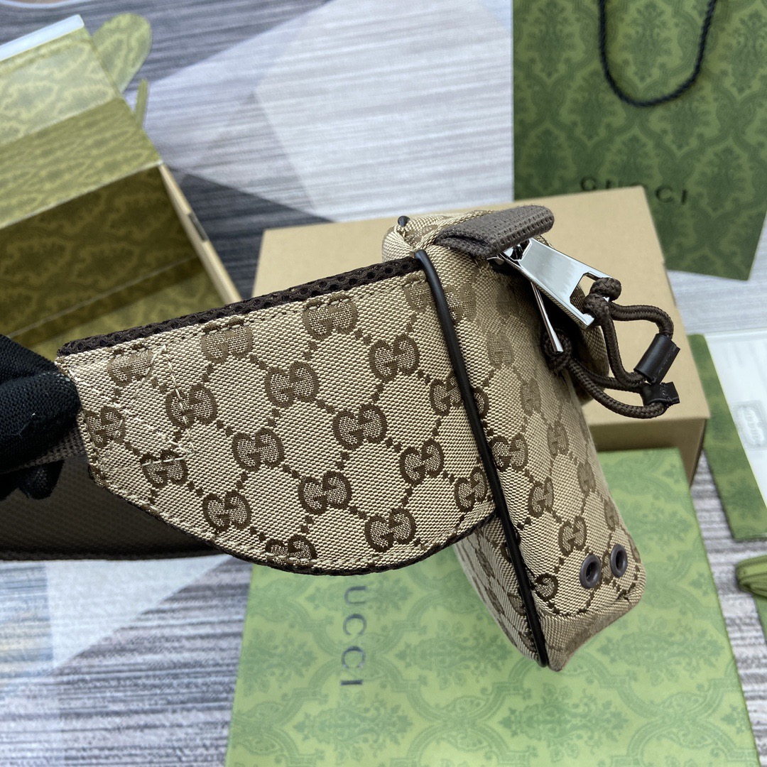 Gvc*1 Canvas Leather Crossbody Belt Bag – Beige Monogram Pattern